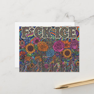 Kleurrijke Hippie Mensen Neuken Ijs Protest Kunst Briefkaart
