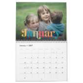 Kleurrijke Hippie Retro 70s Familie Fotokalender Kalender (Jan 2027)