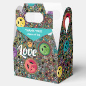 Kleurrijke Hippie Vrede en Liefde 60s Bedankdoosjes (Geopend)