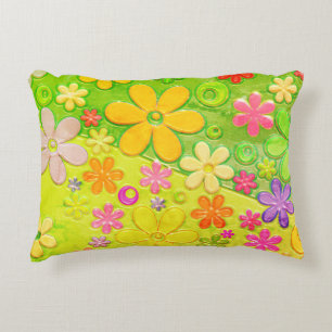 Kleurrijke Hippy Groovy Flower Accent Kussen