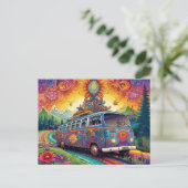 Kleurrijke hippy Van Briefkaart (Staand voorkant)