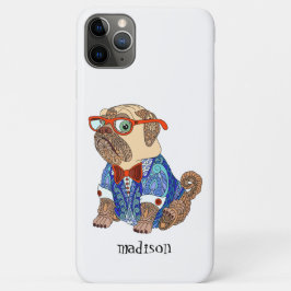 Kleurrijke Hipster Pug Dog, gepersonaliseerd Case-Mate iPhone Case