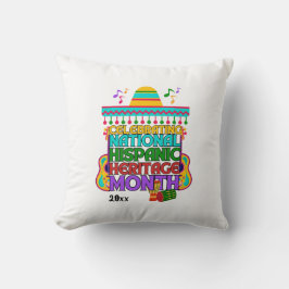Kleurrijke HISPANIC HERITAGE MAAND Kussen