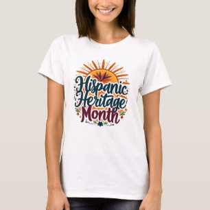 Kleurrijke Hispanic Heritage Month Graphic T-shirt