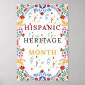 Kleurrijke hispanic/latin erfgoed maand poster (Voorkant)