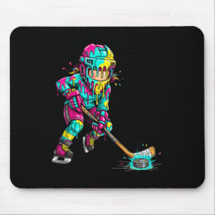 Kleurrijke Hockey Ijs Drip Speler Muismat