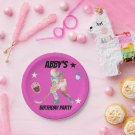 Kleurrijke Hockey Player Paper Borden Papieren Bordje