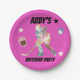 Kleurrijke Hockey Player Paper Borden Papieren Bordje