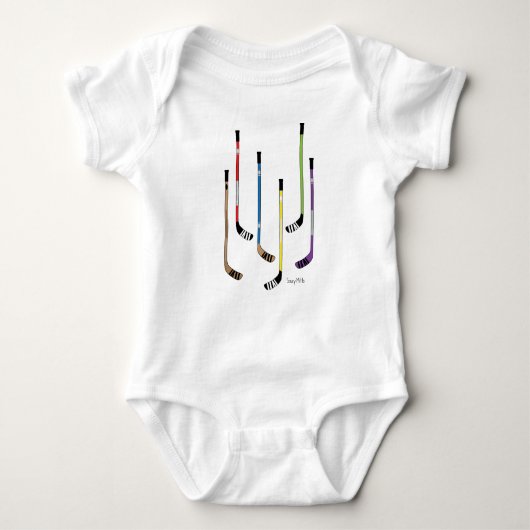 Kleurrijke Hockeysticks Baby Bodysuit (Voorkant)