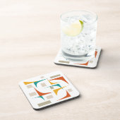 Kleurrijke hoeken en rechthoeken Atomic Mid Centur Bier Onderzetter (Rechterzijde)