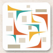 Kleurrijke hoeken en rechthoeken Atomic Mid Centur Bier Onderzetter (Voorkant)