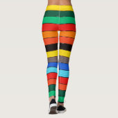 Kleurrijke hoezen en stripes regenboog leggings (Achterkant)
