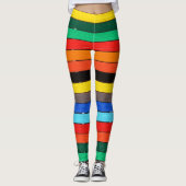 Kleurrijke hoezen en stripes regenboog leggings (Voorkant)