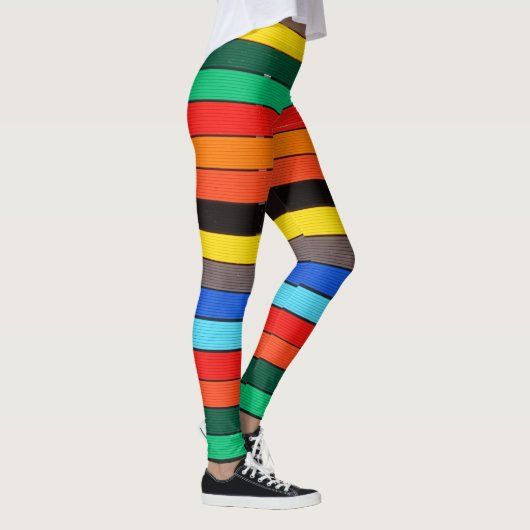 Kleurrijke hoezen en stripes regenboog leggings (Rechts)