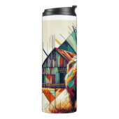 Kleurrijke  hoge land koe Geometrische artwork Thermosbeker (Gedraaid links)