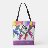 Kleurrijke hoge spiegels en velgtypografie tote bag (Achterkant)