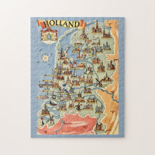 Kleurrijke Holland kaart  Legpuzzel