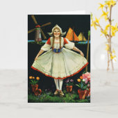 Kleurrijke Hollandse Reverence Kaart (Gele Bloem)