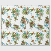 Kleurrijke Holly en Blauw Vergeet me Nots Cadeaupapier (Vlak)
