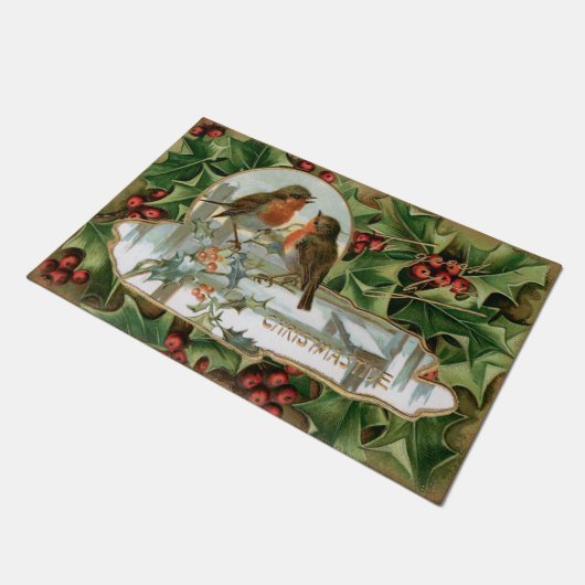 Kleurrijke  Holly, Robins en Groet Deurmat (Schuin)