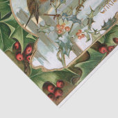 Kleurrijke  Holly, Robins en Groet Tissuepapier (Detail)