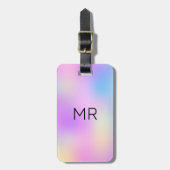 Kleurrijke holografische achtergrond 3 bagagelabel (Voorkant verticaal)