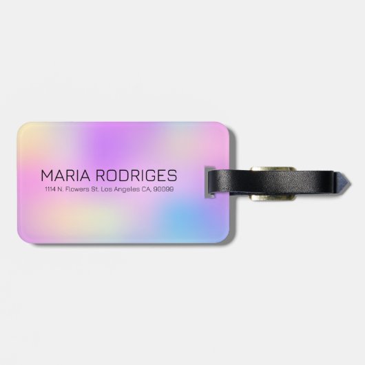 Kleurrijke holografische achtergrond 3 bagagelabel (Achterkant horizontaal)