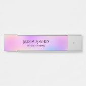 Kleurrijke holografische achtergrond deurbordje (Voorkant)