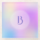 Kleurrijke holografische achtergrond glazen onderzetter (Voorkant)