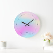 Kleurrijke holografische achtergrond grote klok (Huis)