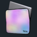 Kleurrijke holografische achtergrond laptop sleeve<br><div class="desc">Afbeelding met een kleurrijke holografische achtergrondstructuur met een optioneel monogram.</div>