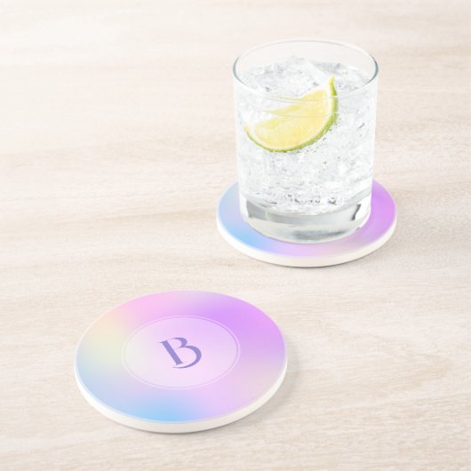 Kleurrijke holografische achtergrond zandsteen onderzetter (Zijkant)