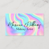 Kleurrijke holografische QR-code make-up artist Visitekaartje (Voorkant)