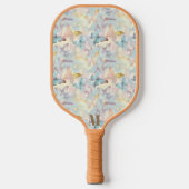 Kleurrijke Holografische Vlinder Modern Monogram Pickleball Paddle (Voorkant)