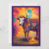 Kleurrijke Holy Diwali Koeien in feestelijke vermo (Achterkant)