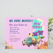 Kleurrijke Home Moving Aankondiging - New Jersey (Staand voorkant)