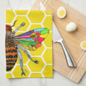 Kleurrijke hommel bij 1/2 vouw keukenhanddoek (Quarter Fold)