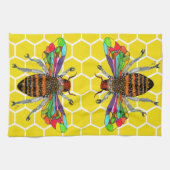 Kleurrijke hommel bij 1/2 vouw keukenhanddoek (Horizontaal)