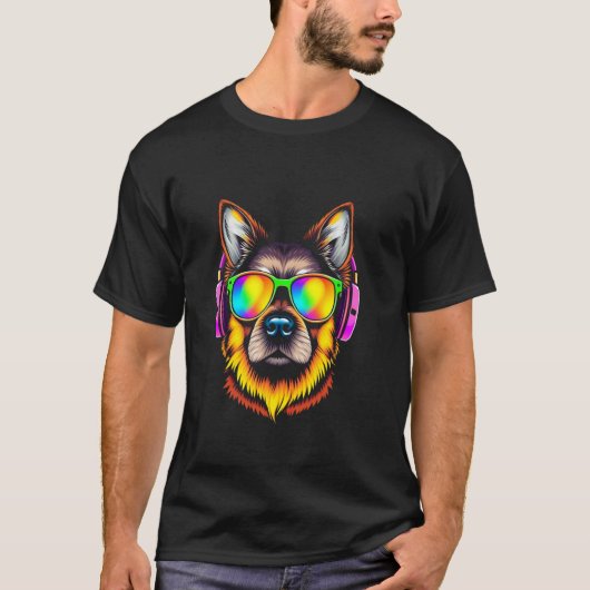 Kleurrijke Hond 1 T-shirt (Voorkant)