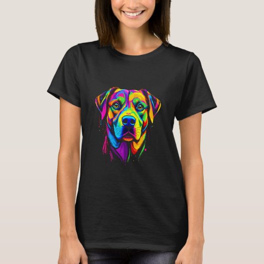 Kleurrijke Hond 1 T-shirt (Voorkant)
