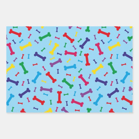 Kleurrijke hond Botten ontwerp Inpakpapier Vel (Voorkant 3)