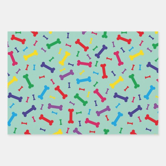 Kleurrijke hond Botten ontwerp Inpakpapier Vel (Voorkant 2)