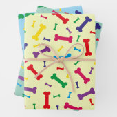 Kleurrijke hond Botten ontwerp Inpakpapier Vel (In situ)