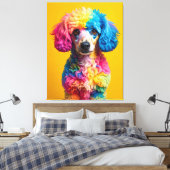 Kleurrijke Hond Canvas Afdruk (Insitu (Slaapkamer))