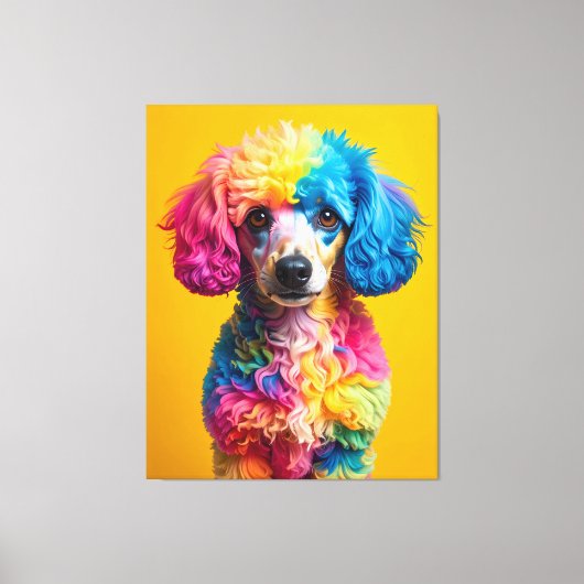 Kleurrijke Hond Canvas Afdruk (Voorkant)