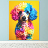 Kleurrijke Hond Canvas Afdruk (Insitu (Houten vloer))