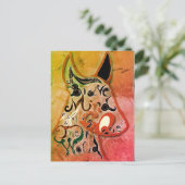 Kleurrijke hond: een dappere geest zal de wereld v briefkaart (Staand voorkant)