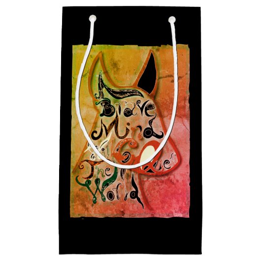 Kleurrijke hond: een dappere geest zal de wereld v klein cadeauzakje (Voorkant)