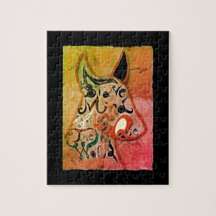 Kleurrijke hond: een dappere geest zal de wereld v legpuzzel