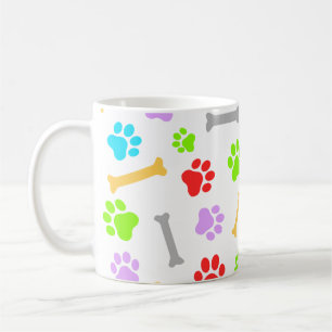 Kleurrijke hond en Botten naadloos patroon Koffiemok